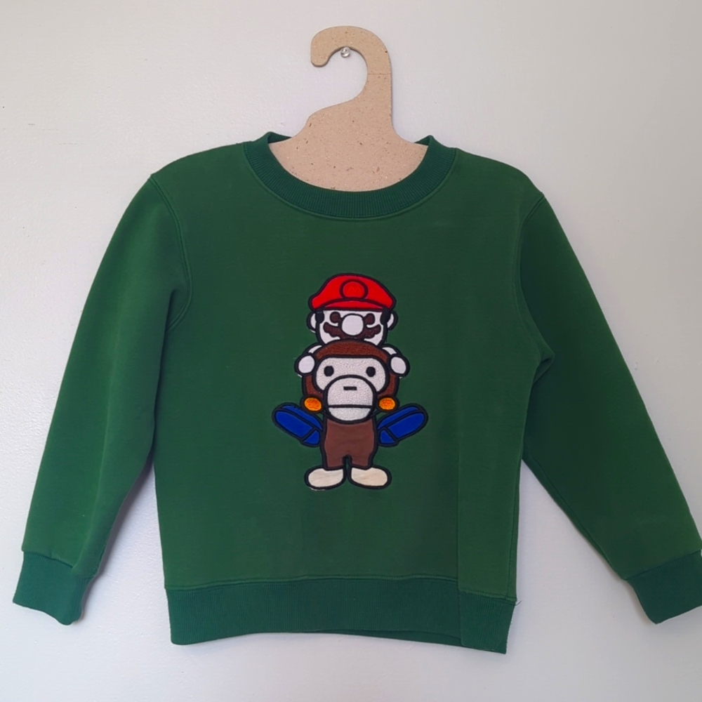 Mario Embroidered Crewneck Sweatshirt